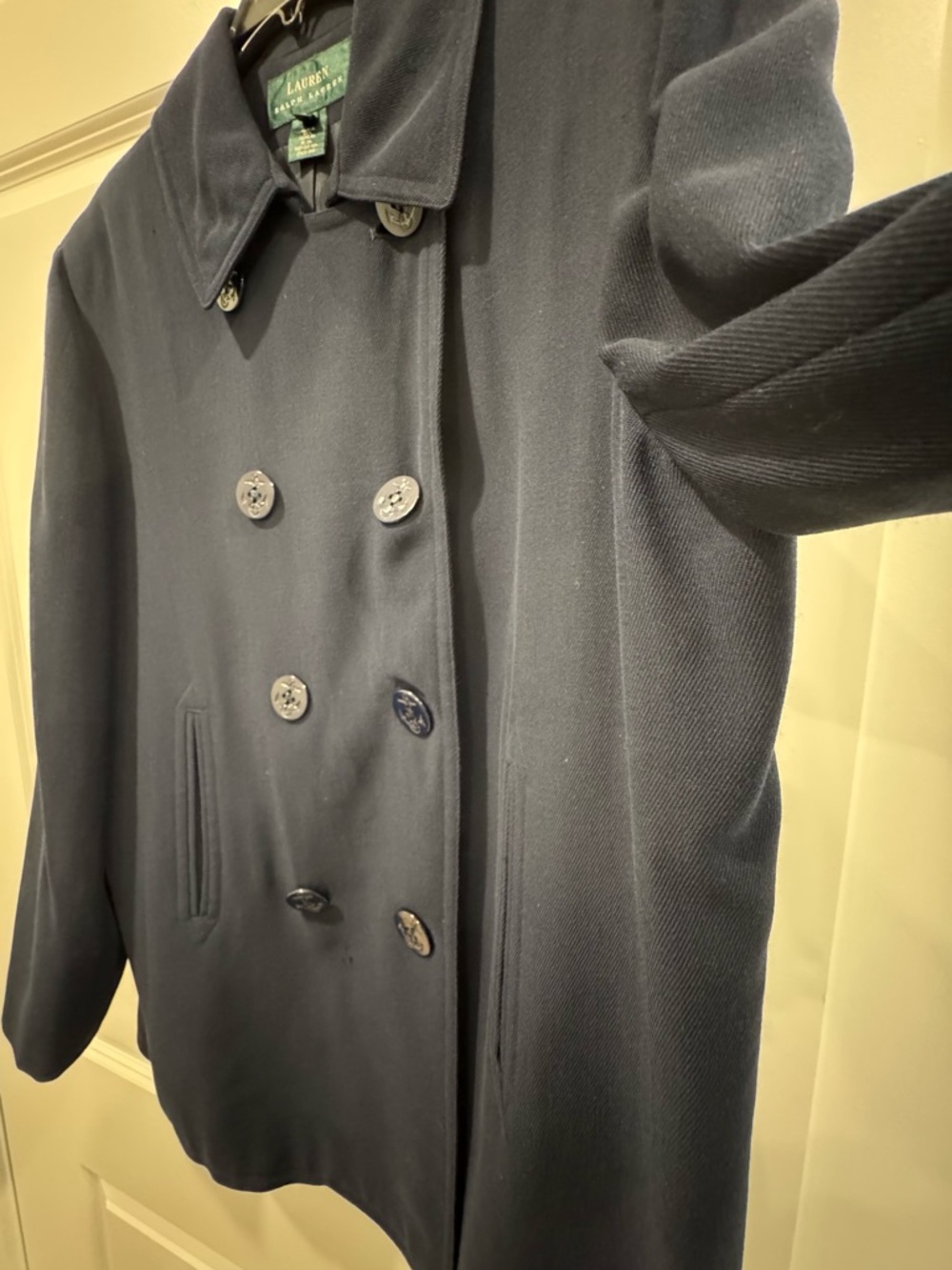 Lauren Ralph Lauren Navy Double-Breasted Peacoat - Picture 3 of 8